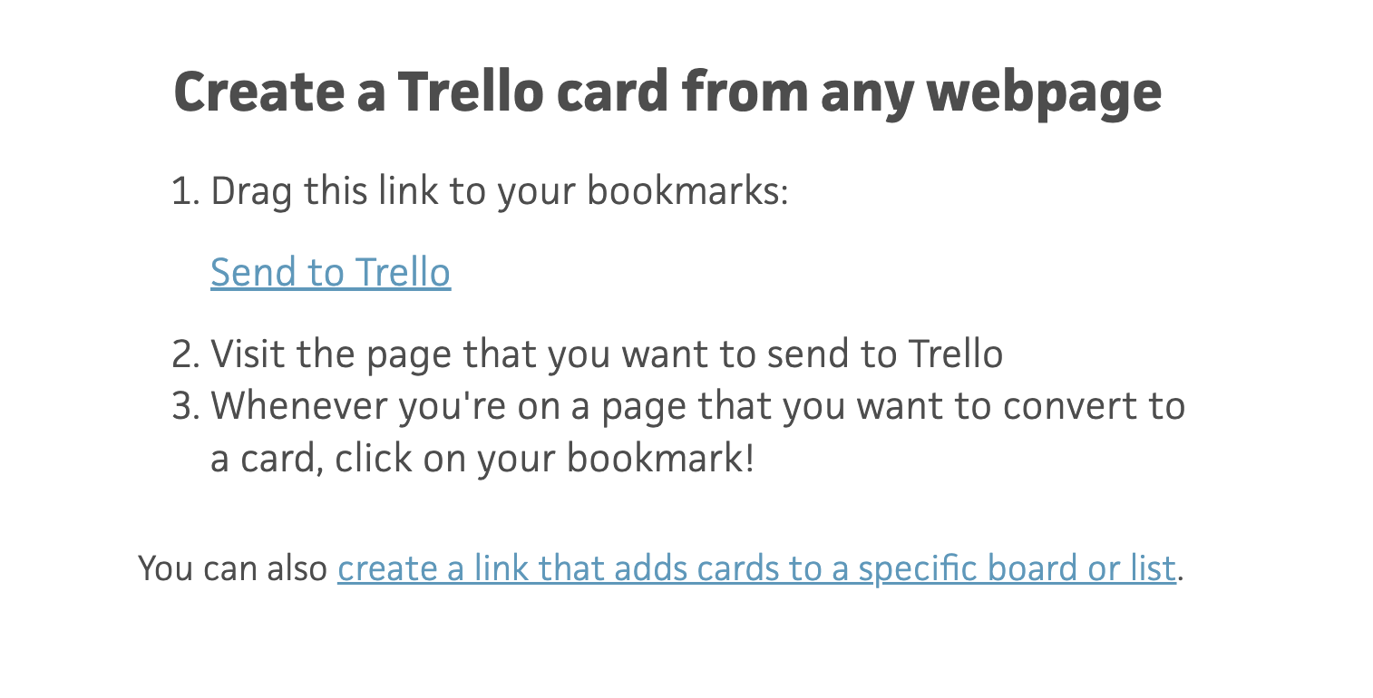 Sharing links to cards, boards, comments and actions, Trello