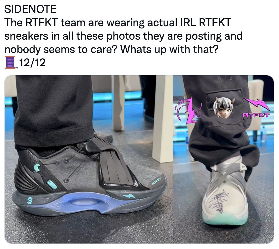 Streetwear x web3: RTFKT + Nike tease a sneaker and the internet