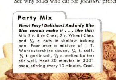 Original Chex Mix Party Snack Recipe From the 1950s