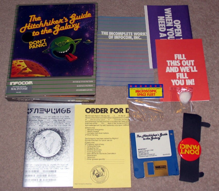 Hitchhiker's Guide to the Galaxy Photo: HHGG computer game funny package  images