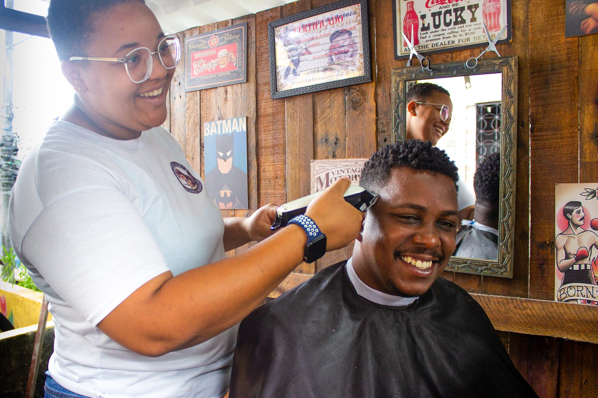 Foto: Corte disfarçado feito por mim, navalhado.