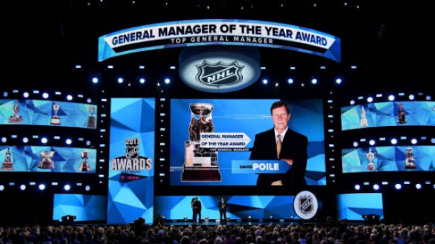Avs' Joe Sakic receives Jim Gregory General Manager of the Year Award