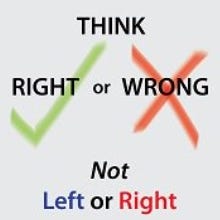 Think Right or Wrong, Not Left or Right