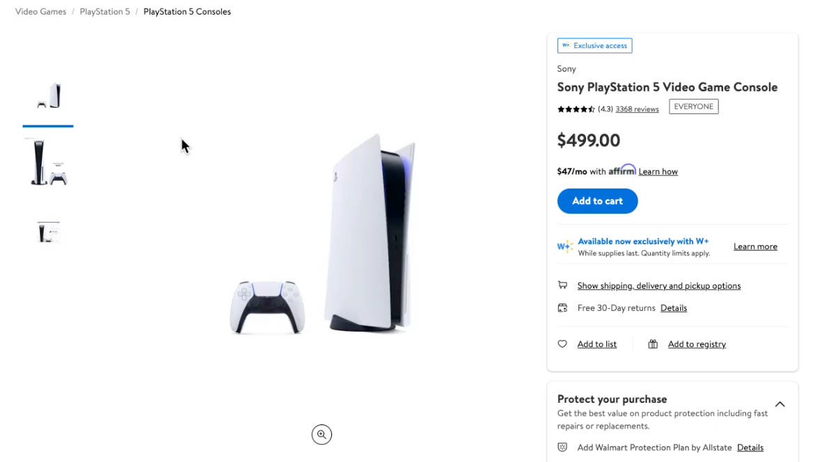 You can buy the PS5 from Walmart right now