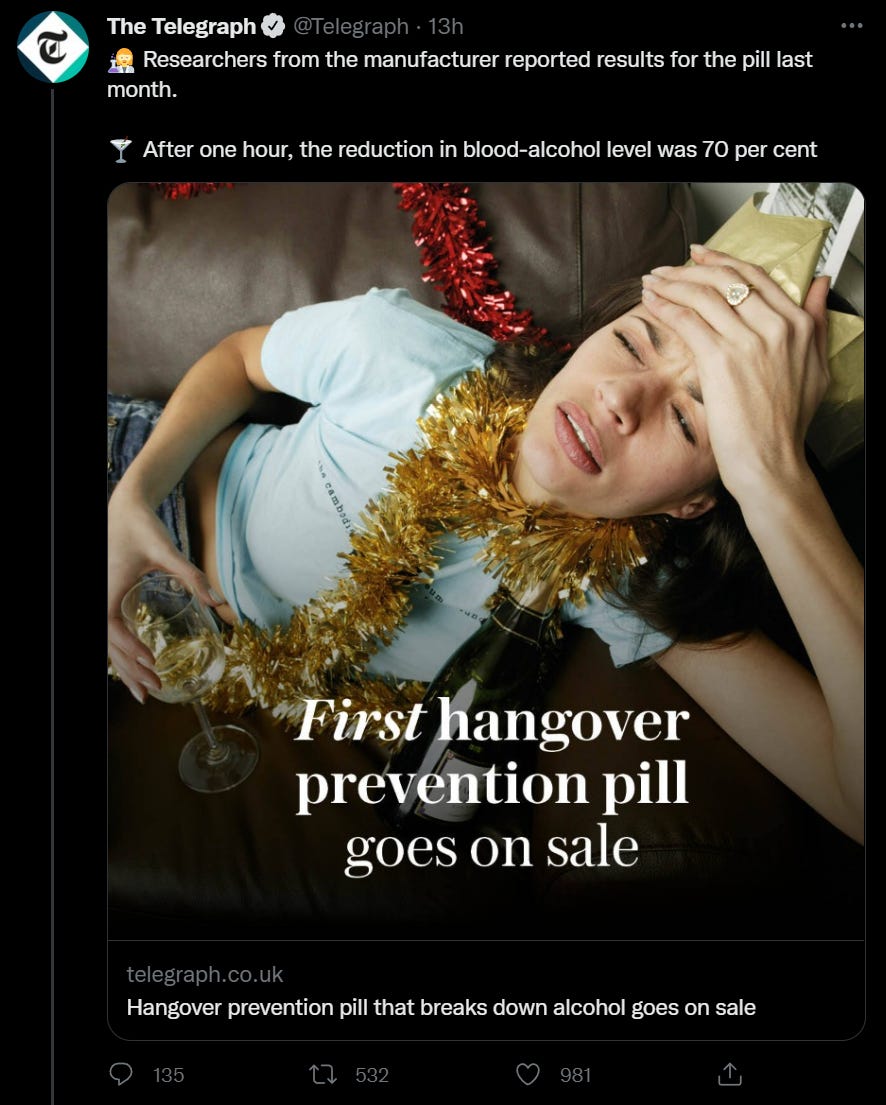 Hangover prevention pill goes on sale in UK