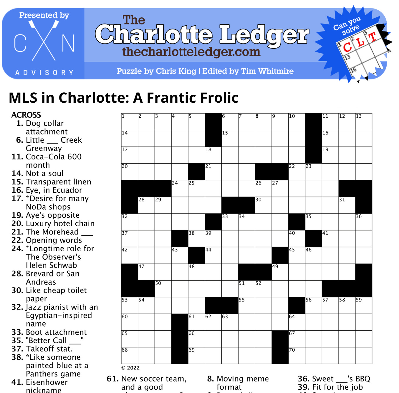 Charlotte Ledger Crosswords - The Charlotte Ledger