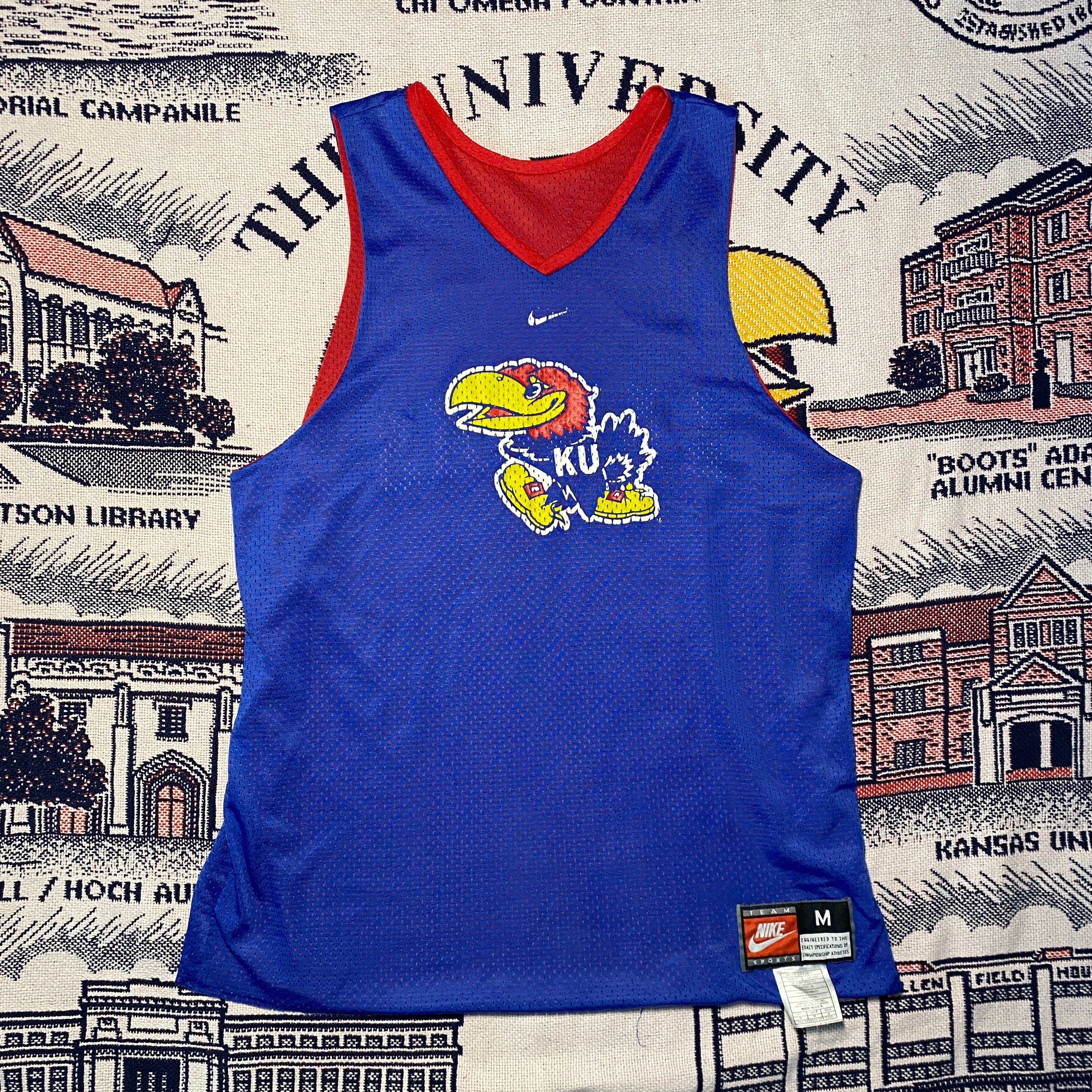 Vintage Nike Kansas Jayhawks Nike Elite Jersey  - Depop