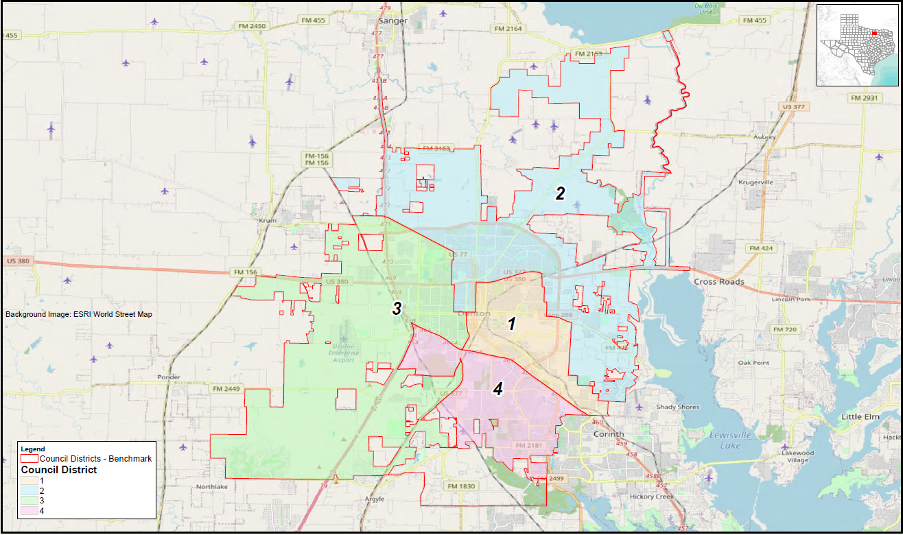 Denton City Council District Map Headline: Sizable Growth Prompts Another Round Of Redistricting Adjustments  For Denton