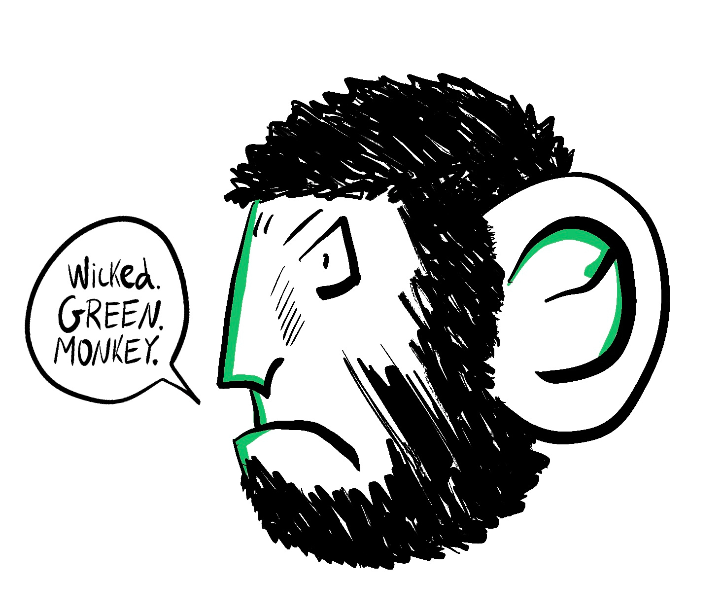 Wicked. Green. Monkey. - by Nico Rodriguez
