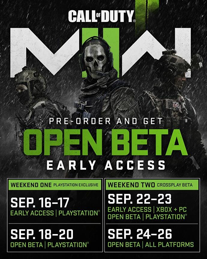 Call of Duty: Modern Warfare 2 Xbox Beta Start Time