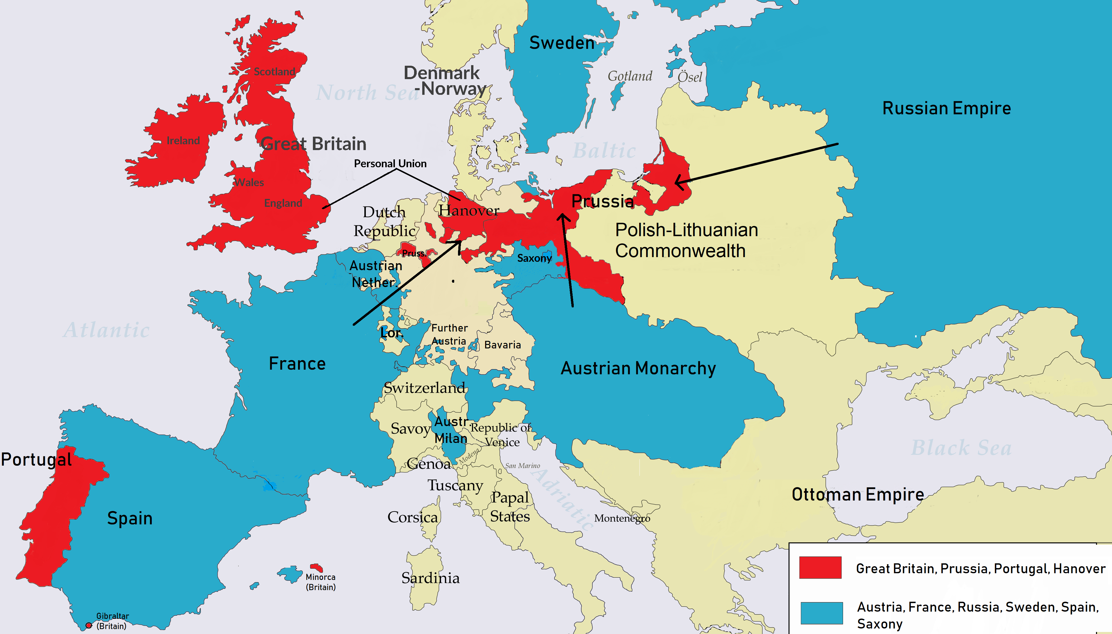 Карта европы 1757 года