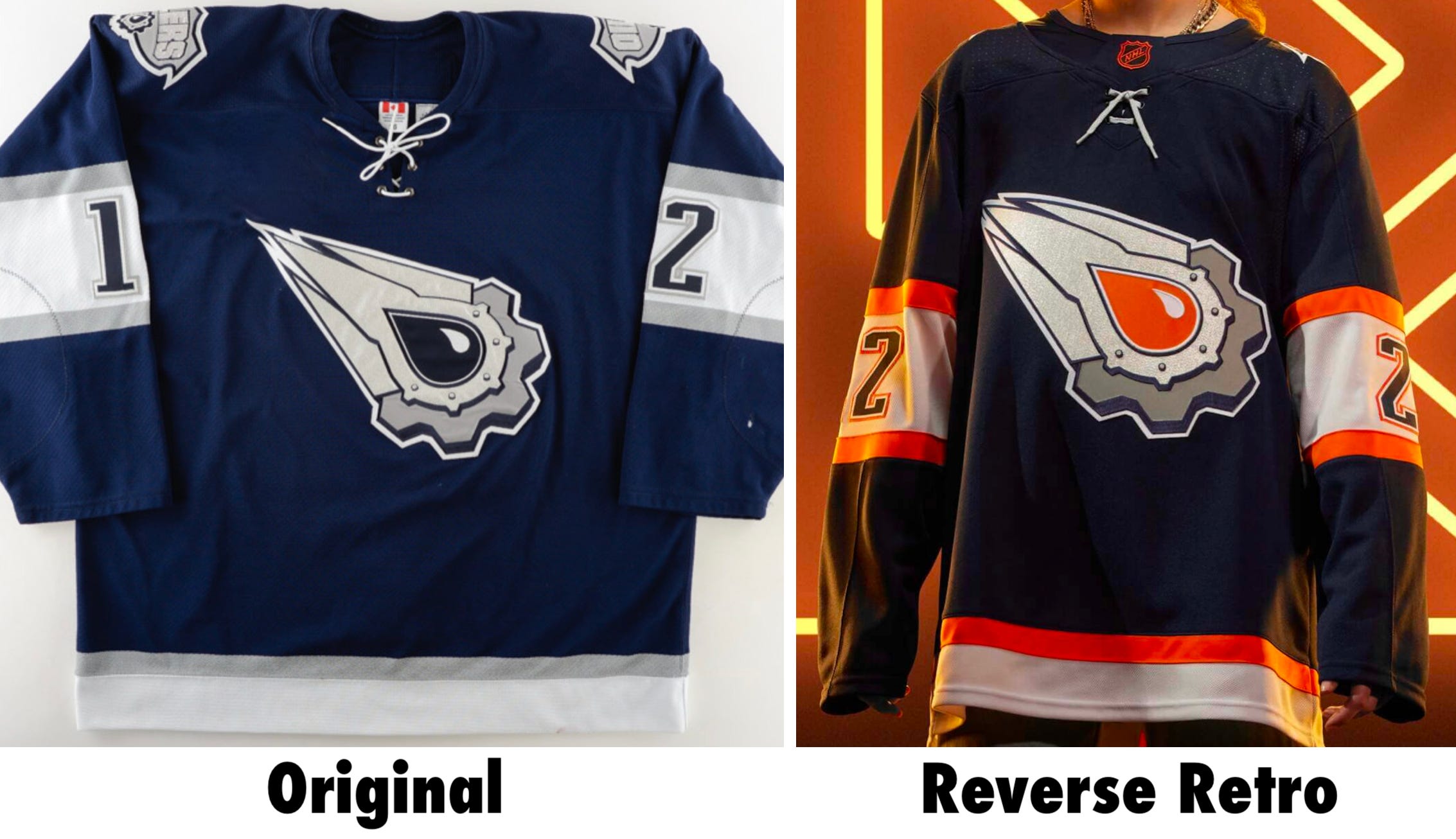 Paul Lukas on X: Comparison of Quebec Nordiques uniform (left) and Avs'  Reverse Retro uniform based on it (right).  / X