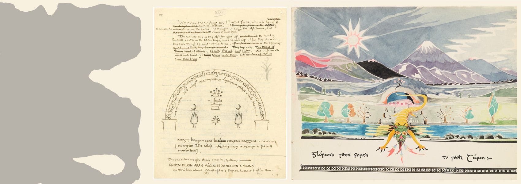Dragon Print Glaurung Glaudrung LOTR Tolkien Vintage Fantasy 
