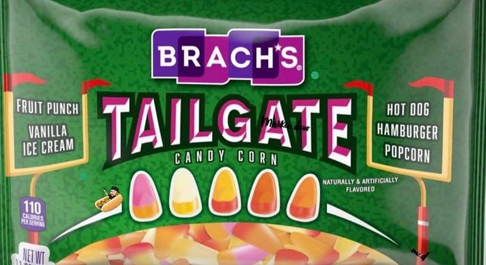 Brach's “Tailgate” Candy Corn - Fruit Punch, Vanilla Ice Cream