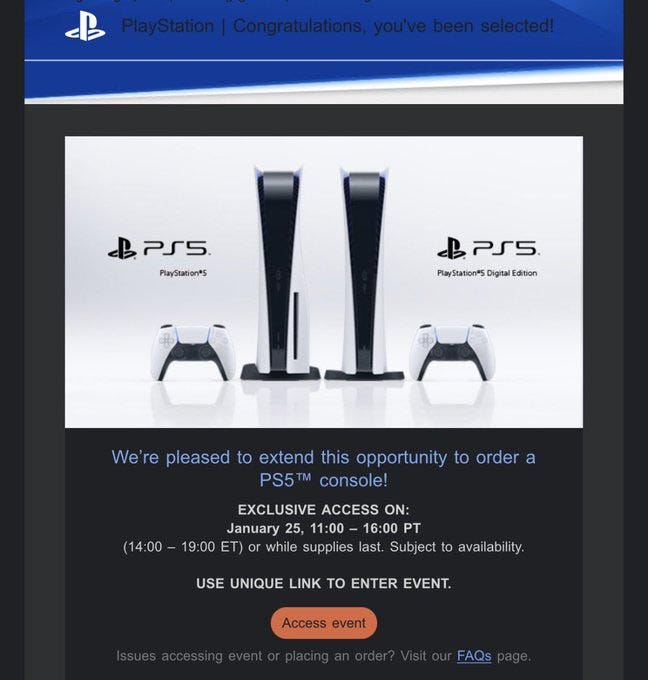 Sony Direct PS5 restock queue: invite email guide