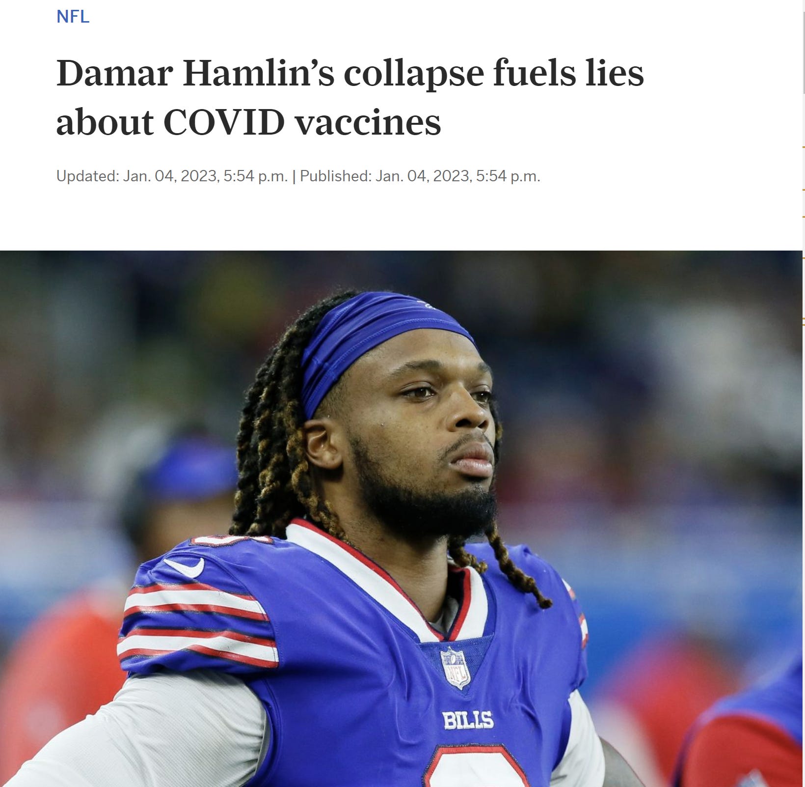 Damar Hamlin's collapse fuels lies about COVID vaccines 