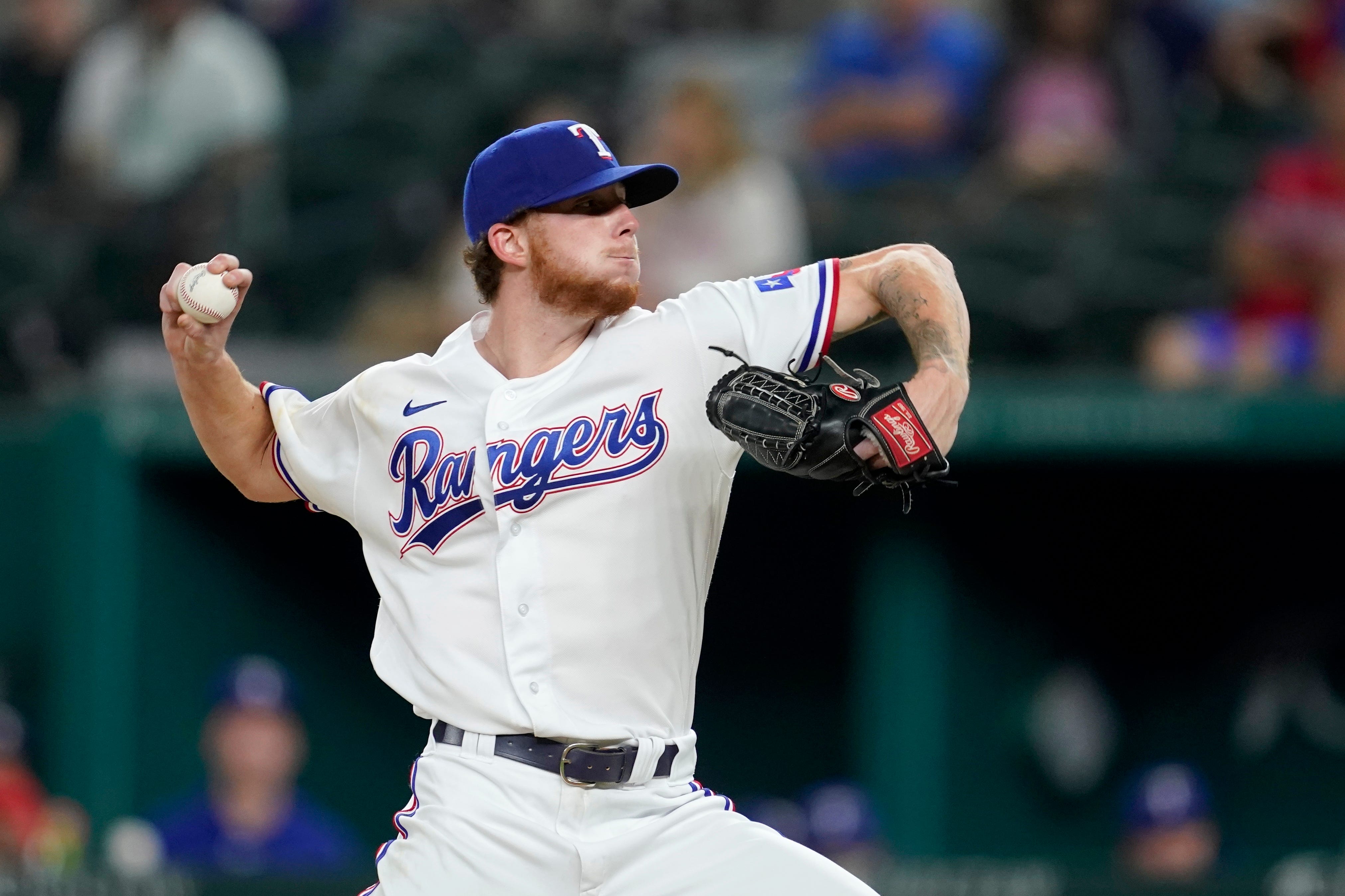 Houston Astros starting pitcher Zack Greinke throws during the third inning  of the team's baseball game against the Texas Rangers in Arlington, Texas,  Tuesday, Sept. 14, 2021. (AP Photo/Tony Gutierrez Stock Photo 