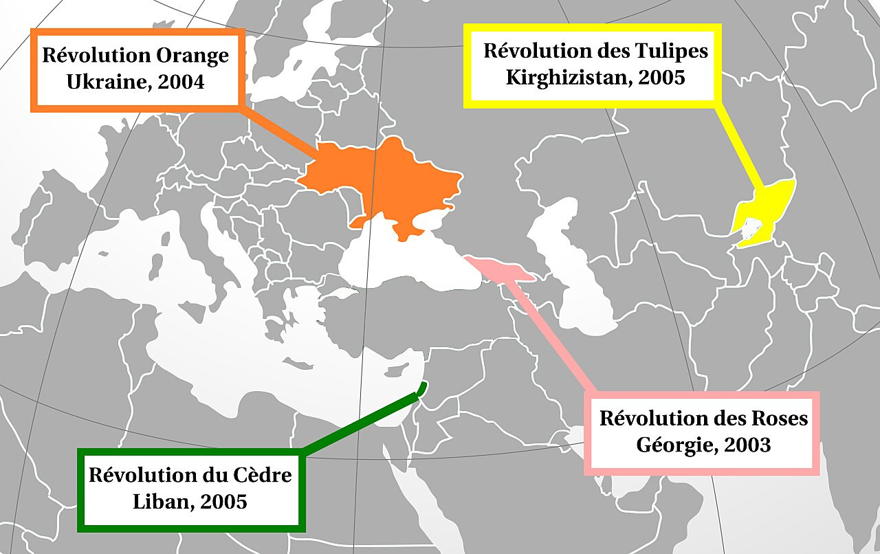 Карта цветных революций