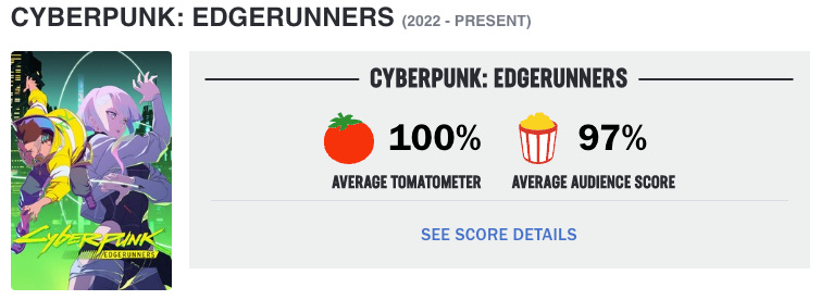 Cyberpunk: Edgerunners - Rotten Tomatoes