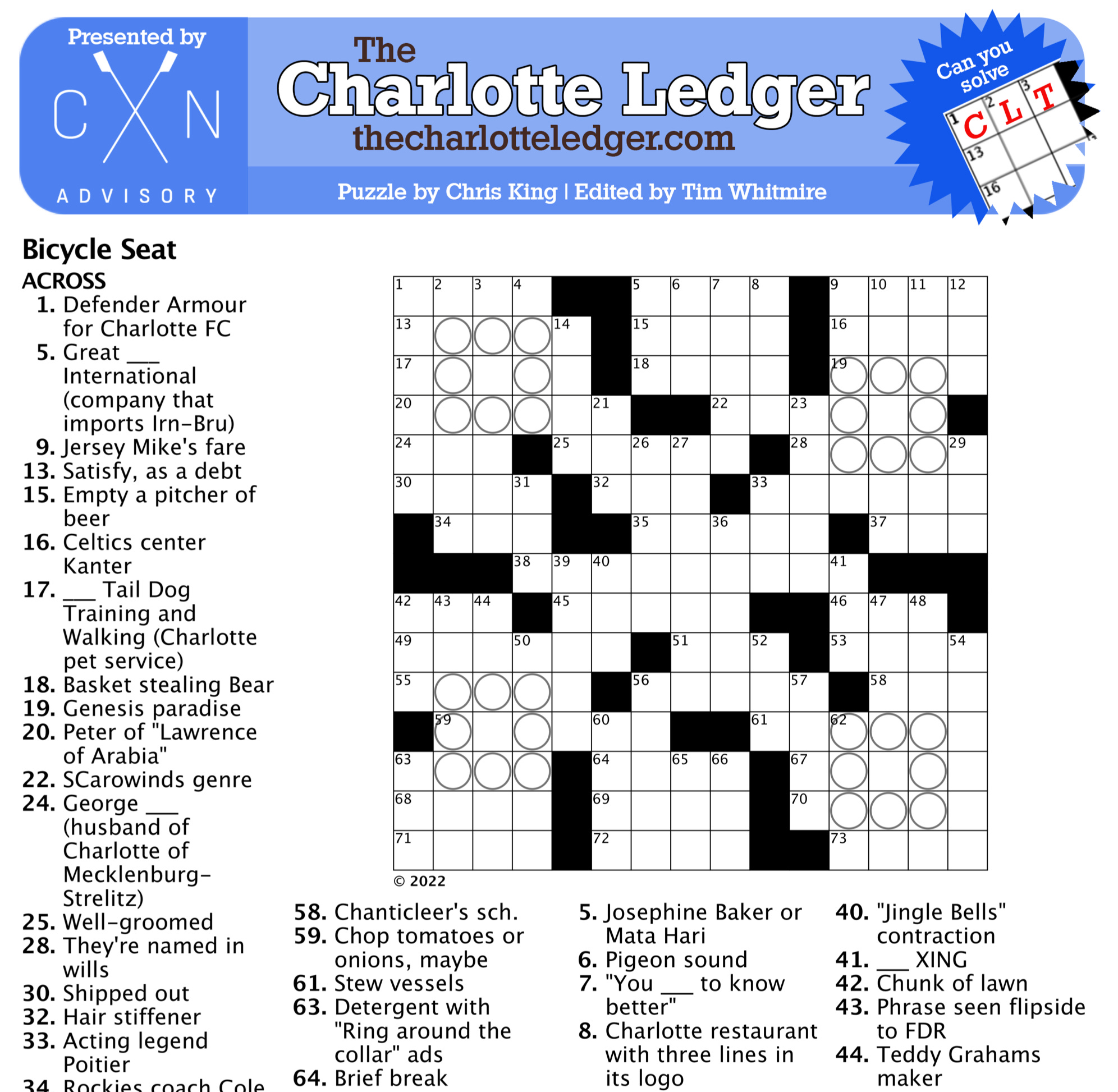 Charlotte Ledger Crosswords - The Charlotte Ledger