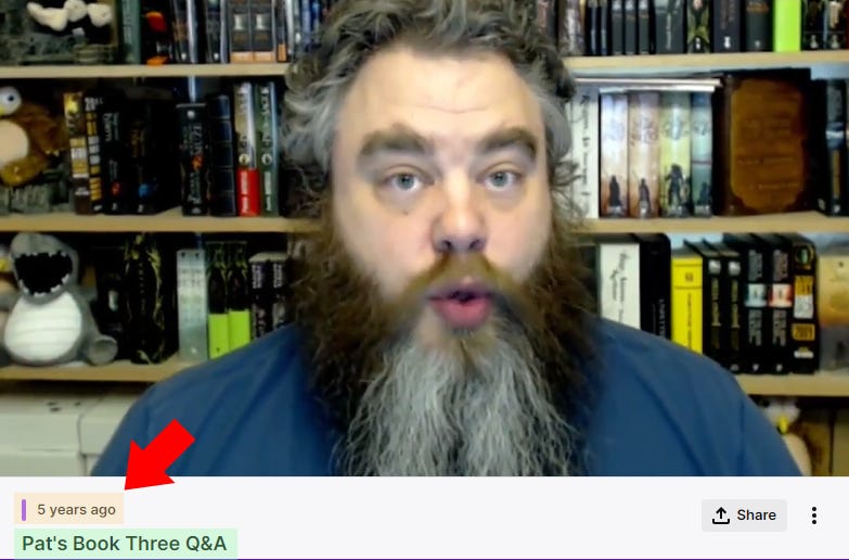 Patrick Rothfuss: I feel bad about not releasing The Doors of Stone  charity chapter