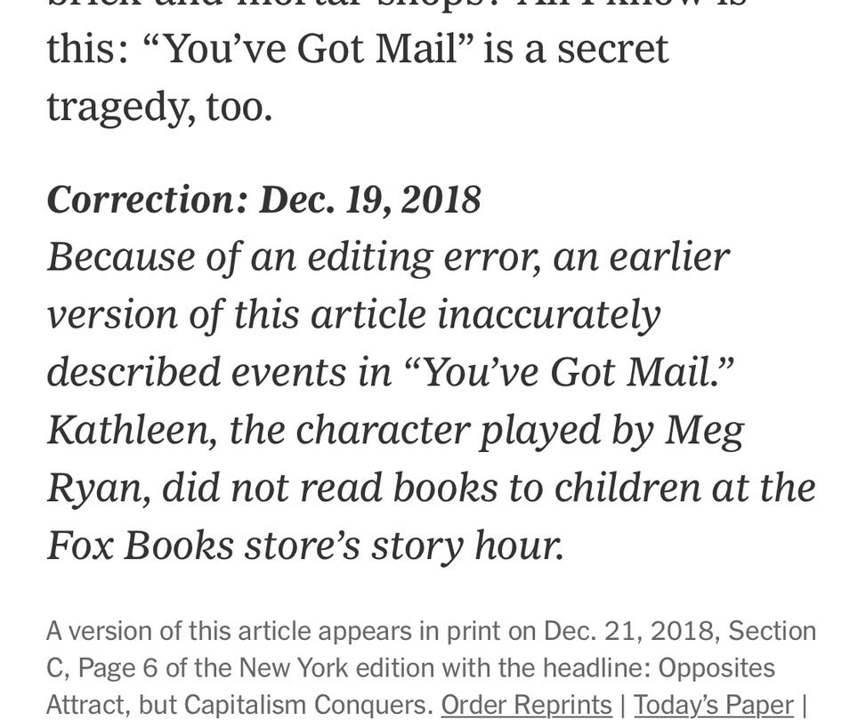 You've Got Mail' Is Secretly a Tragedy, Too - The New York Times