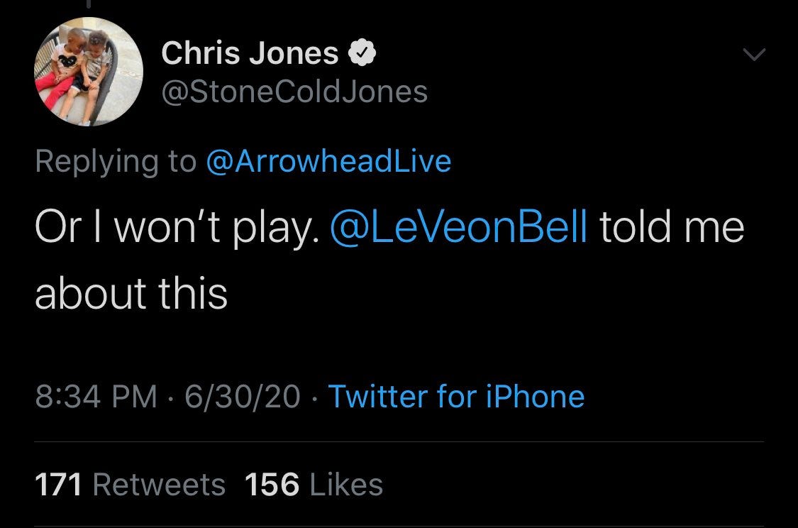 Chiefs' Chris Jones threatens to hold out like Le'Veon Bell