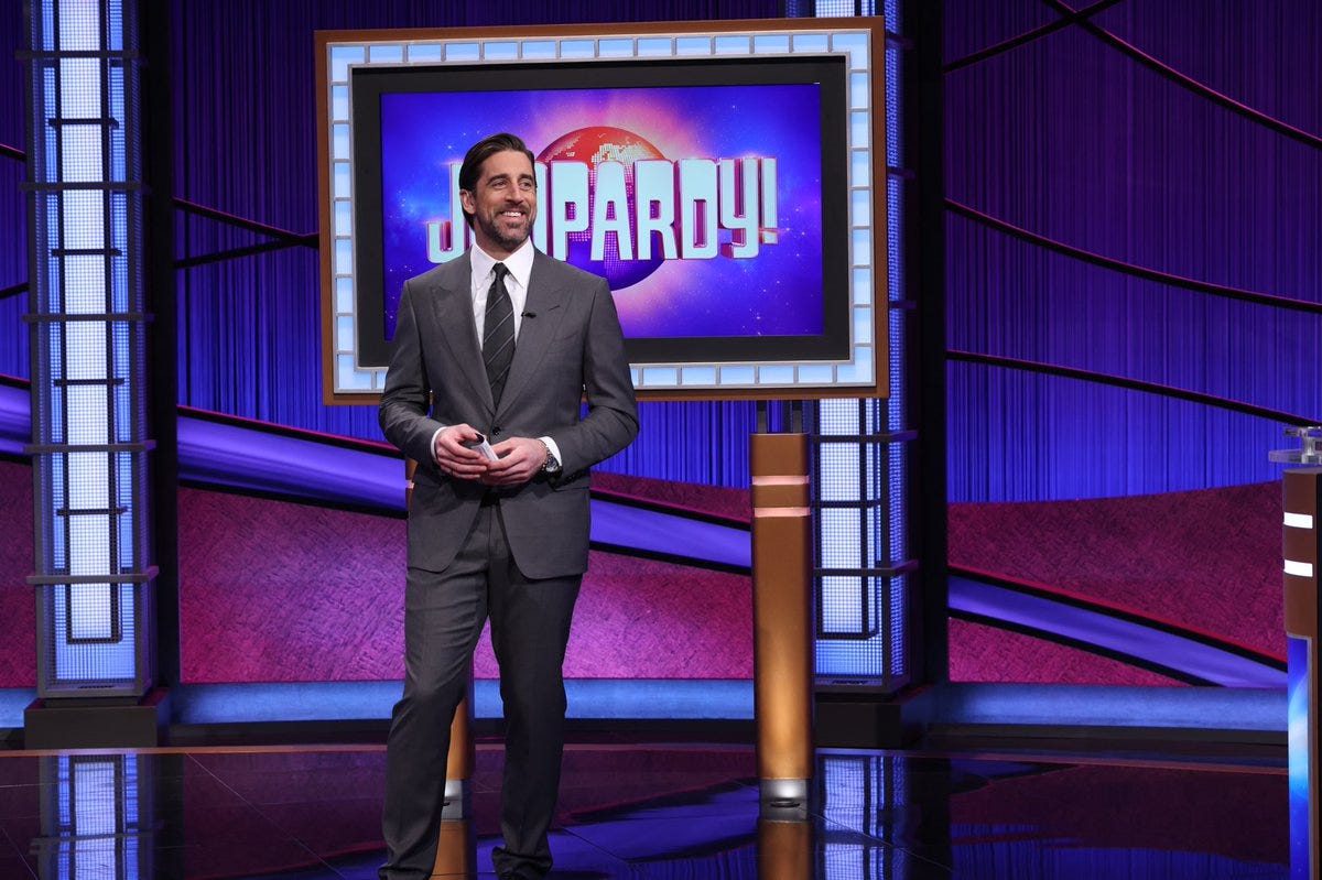 Aaron Rodgers' two-week run as a Jeopardy! guest host will begin April 5th