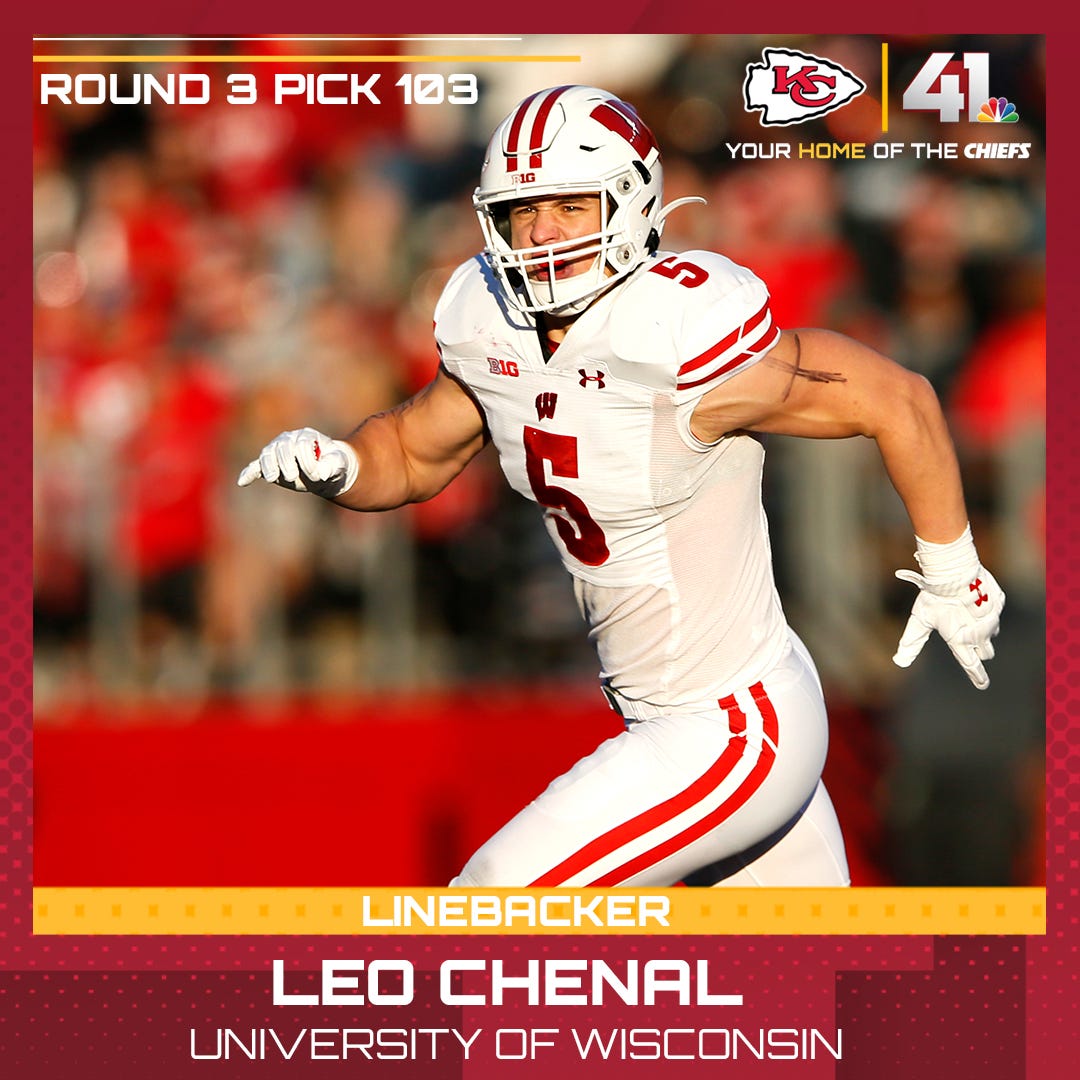 2022 NFL Draft: Kansas City Chiefs pick Wisconsin LB Leo Chenal in