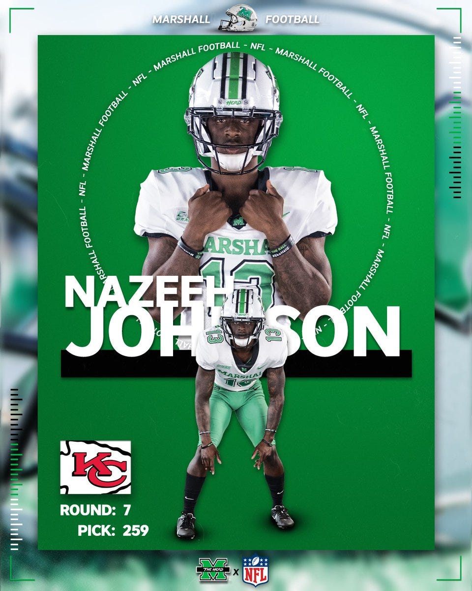 Herd's Nazeeh Johnson drafted in 7th Round by Kansas City