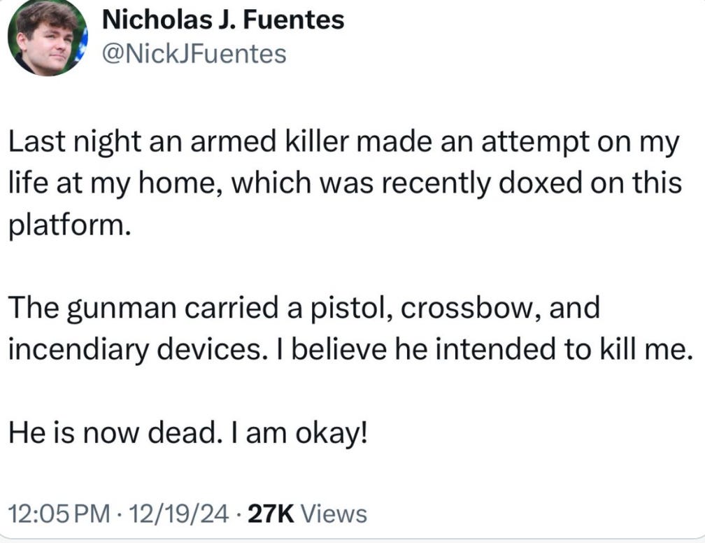 Attempted Assassination Of White Nationalist Nick Fuentes Ends In Fatal ...