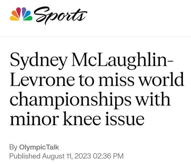 Sydney McLaughlin-Levrone Withdraws from 2023 World Championships Due to  Minor Knee Injury 