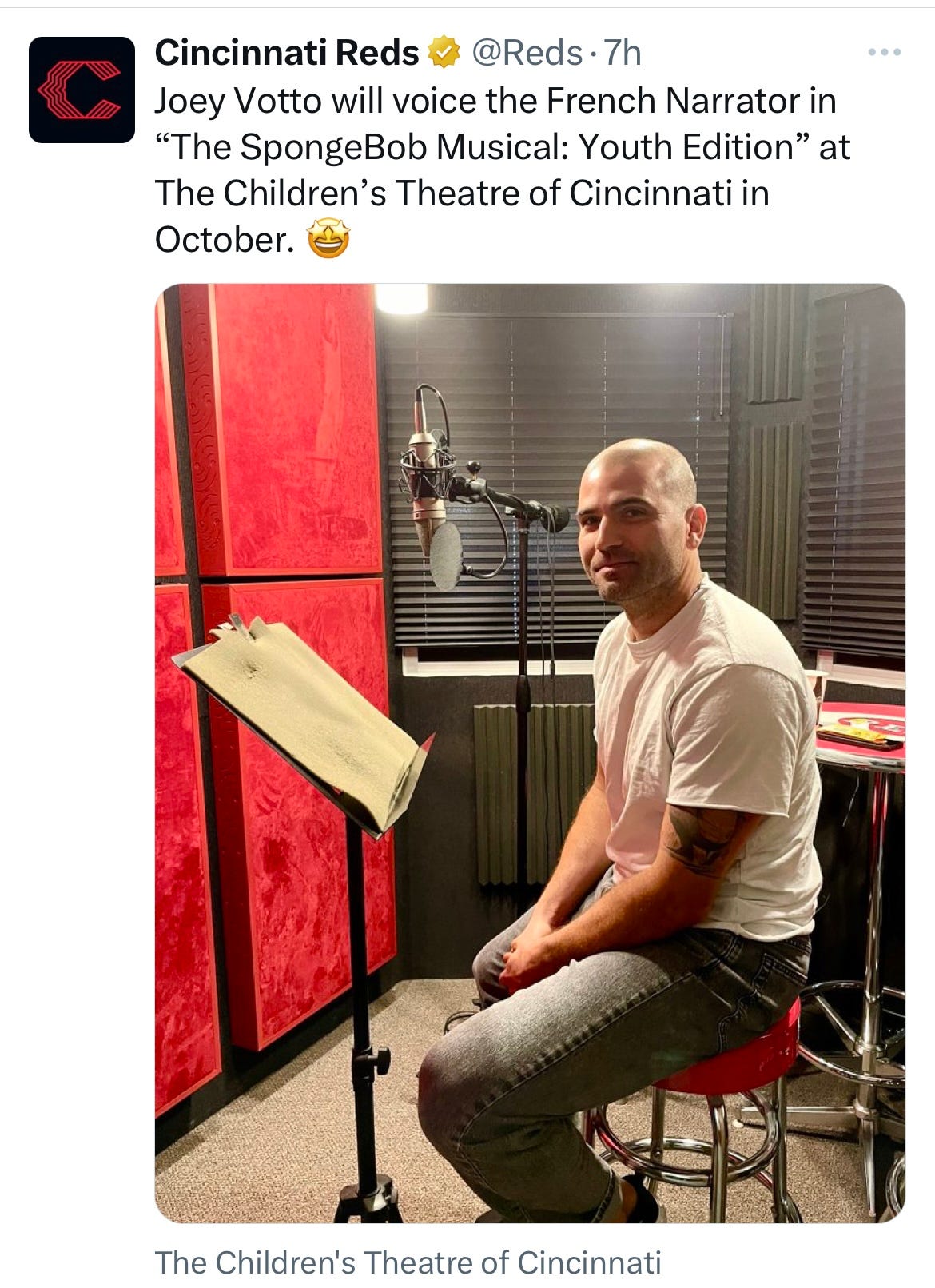 Joey Votto Lends Vocals For Spongebob Musical At Local Children's Theater