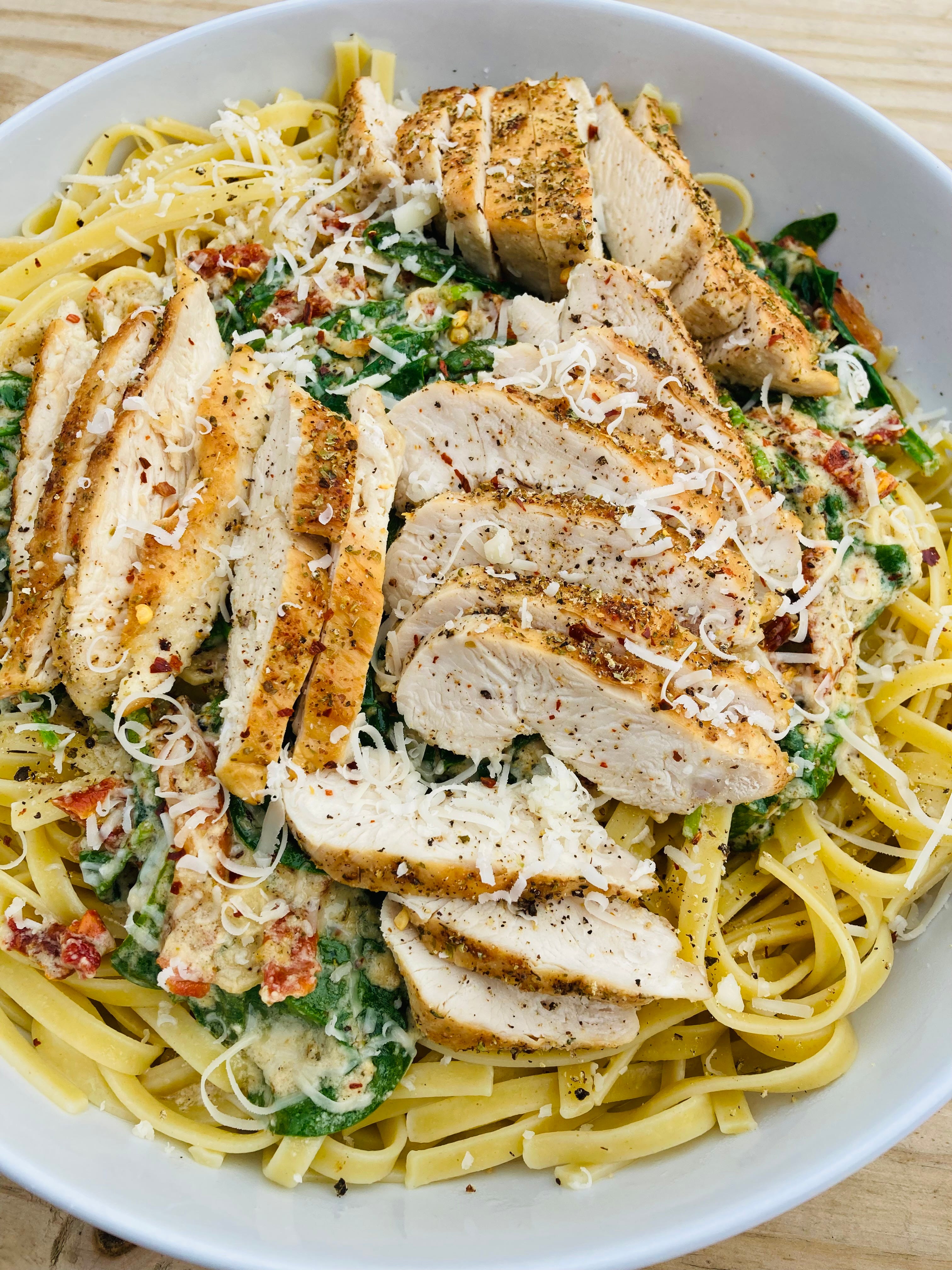 Tuscan Chicken with Fettuccine - by Christy Ragsdale