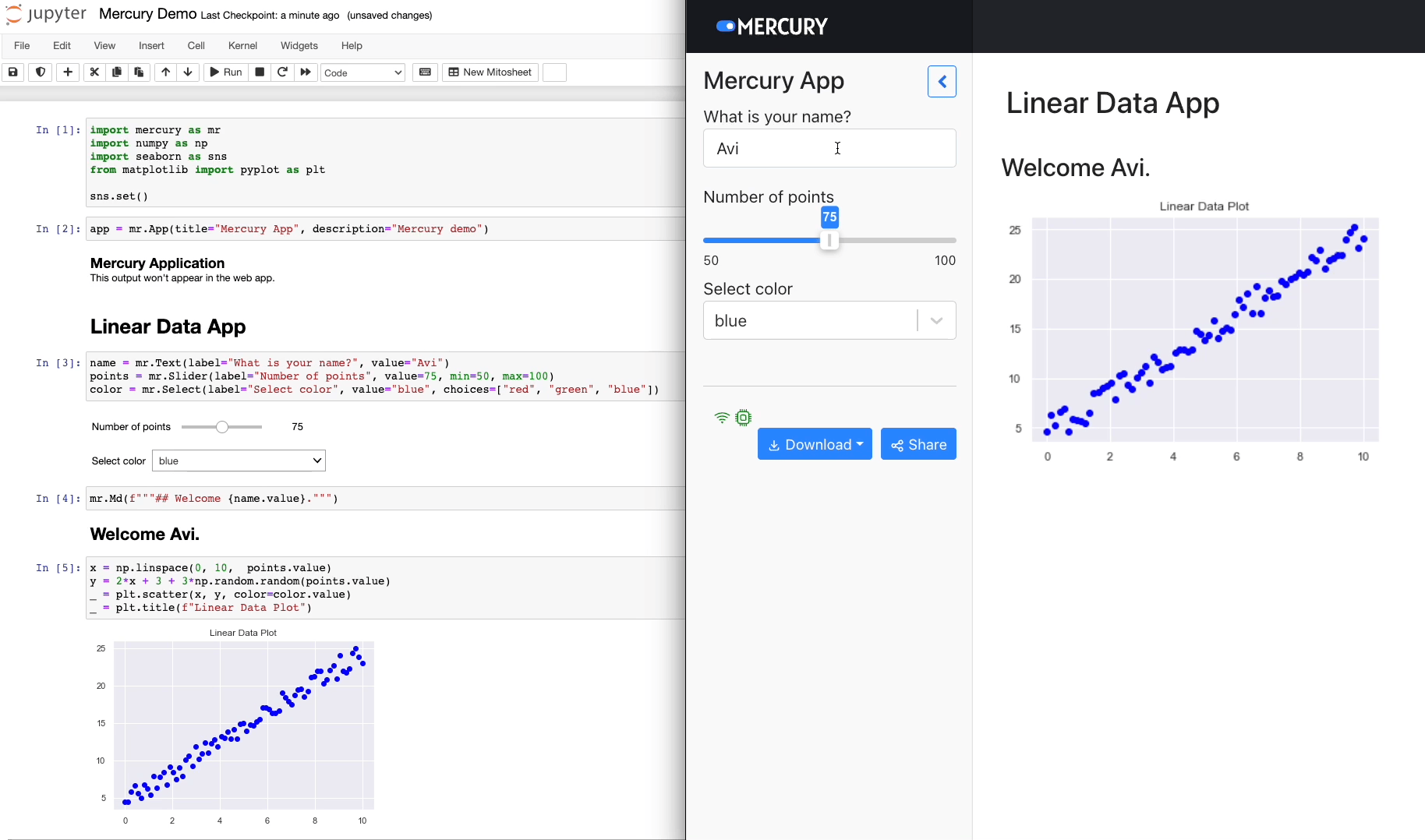 How to Share your Jupyter Notebook with Mercury or Voilà