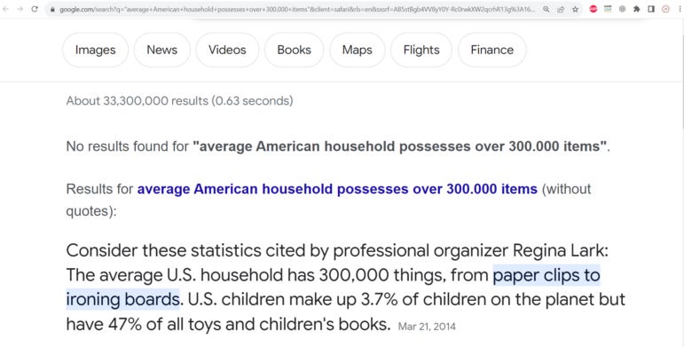 How Much Stuff Is In The American Household?