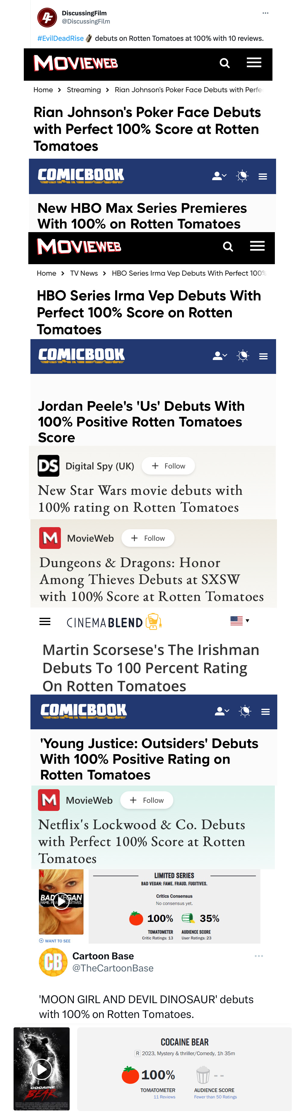 Rotten Tomatoes - Ash vs Evil Dead had a hell of a run