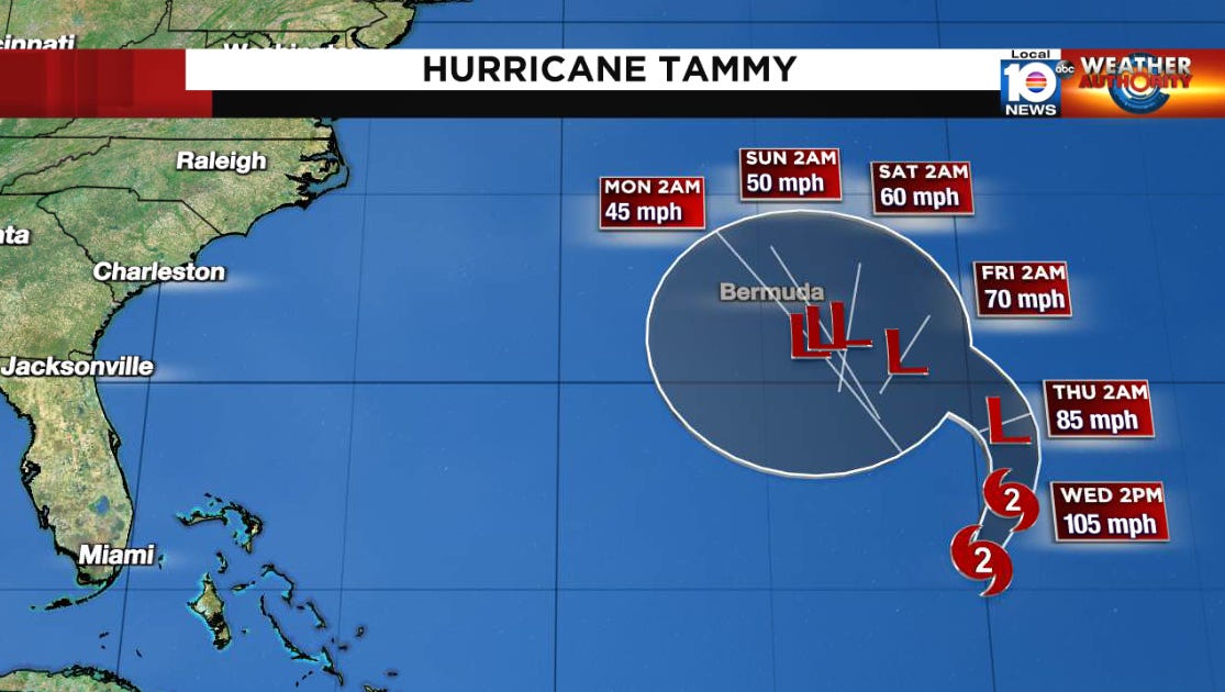 Tammy eyes Bermuda after Hurricane Otis makes unprecedented landfall in  Mexico as a Category 5 storm