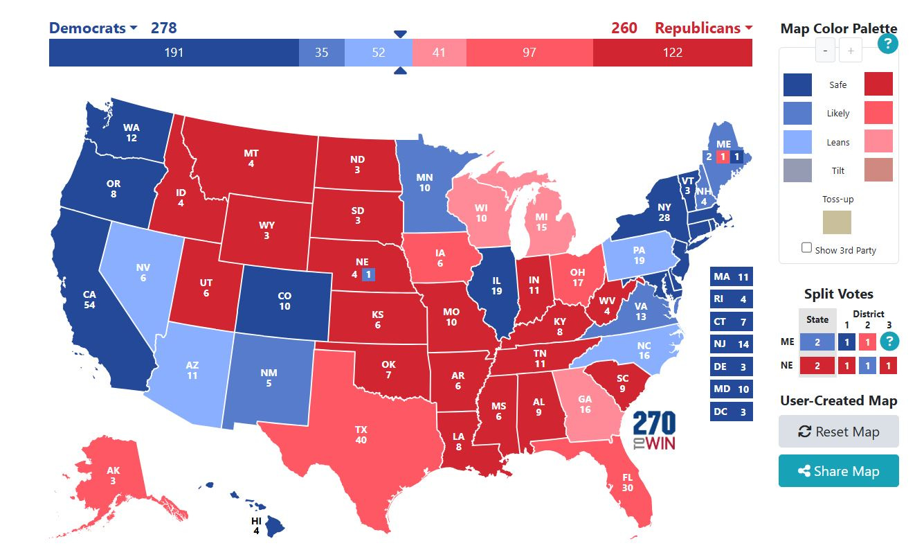 2024 Electoral Map Predictions (Pt. 1)