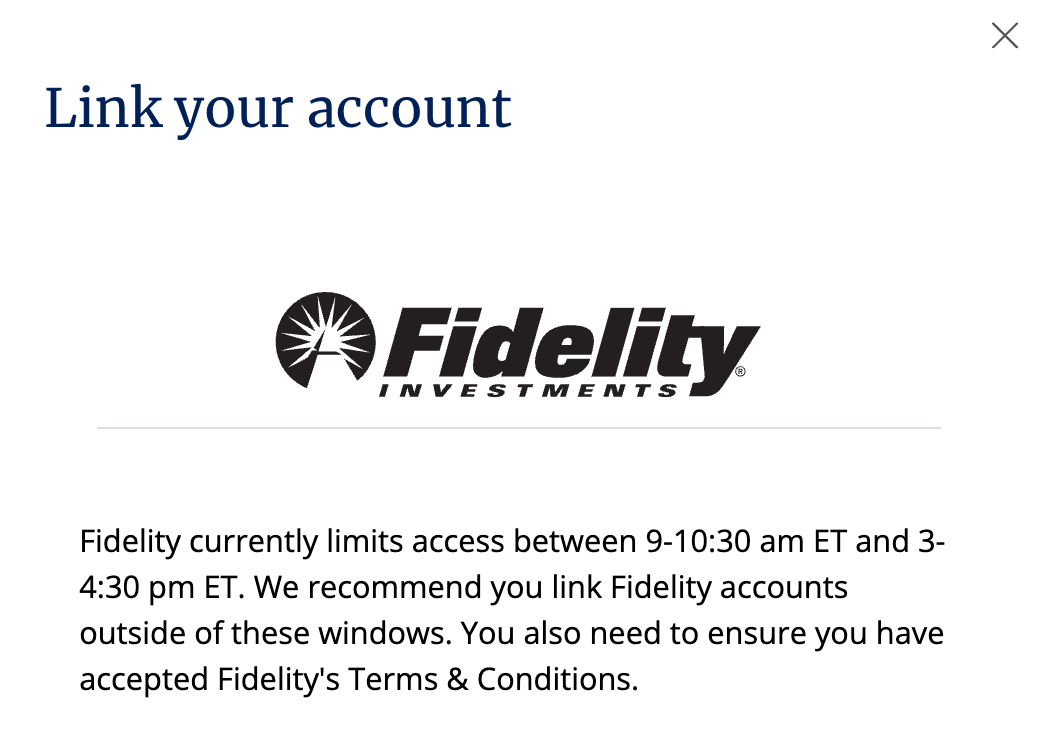 issue of accessing Fidelity site 