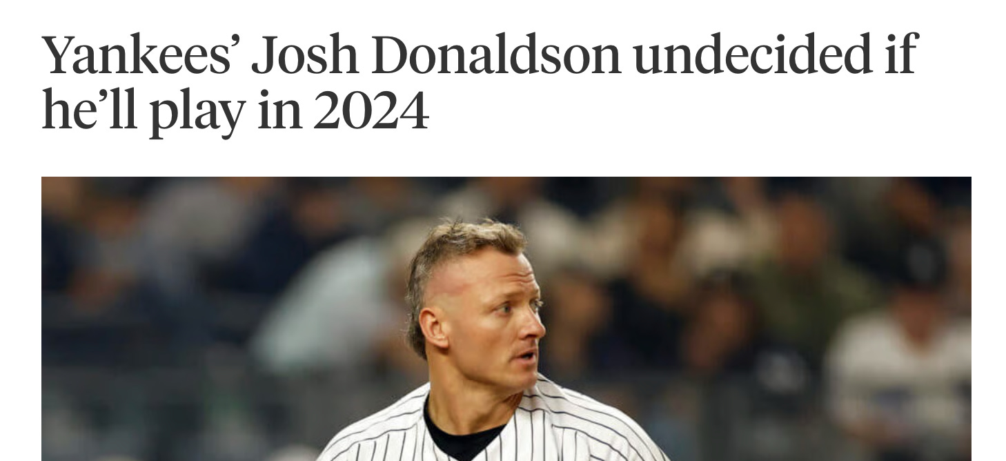 Yankees' Josh Donaldson undecided if he'll play in 2024 - The Athletic