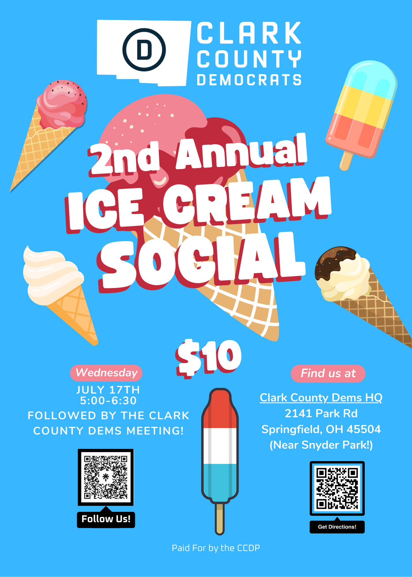 Ice Cream Social, July Meeting, Clark County Fair, Project 2025 Session