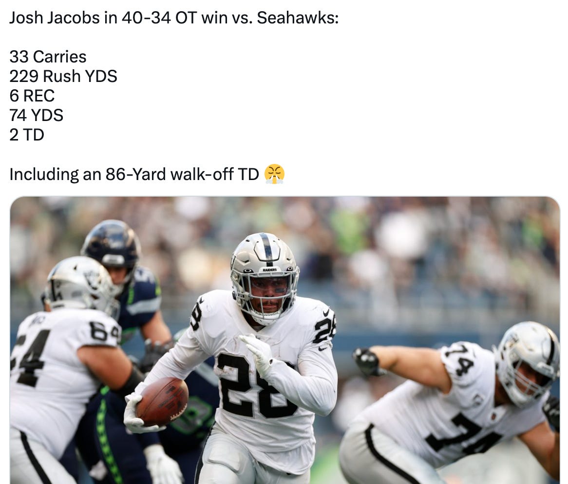 Las Vegas Raiders work OT once again, beat Seattle, 40-34