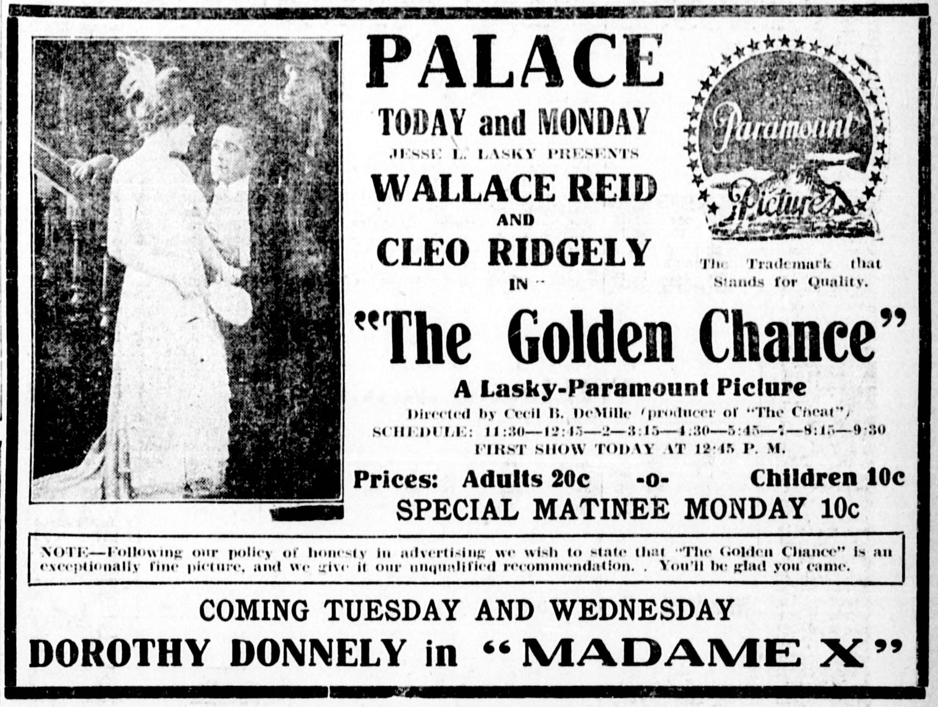 The Golden Chance (Dec. 30, 1915) - by Greg Gioia