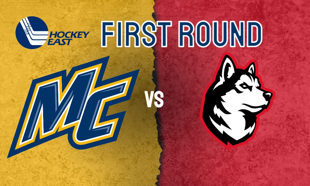 Merrimack will face Northeastern in Hockey East First Round