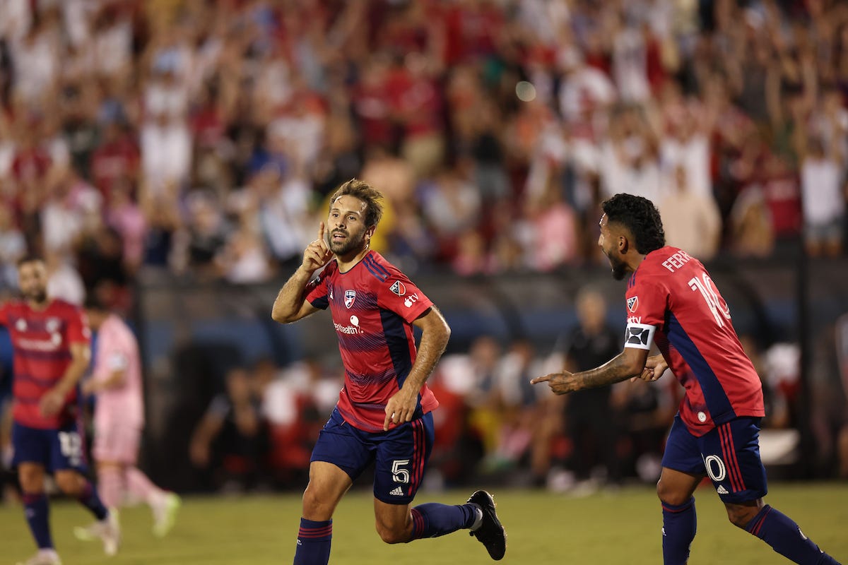 HARRISON, NJ - APRIL 16: FC Dallas midfielder Facundo Quignon (5