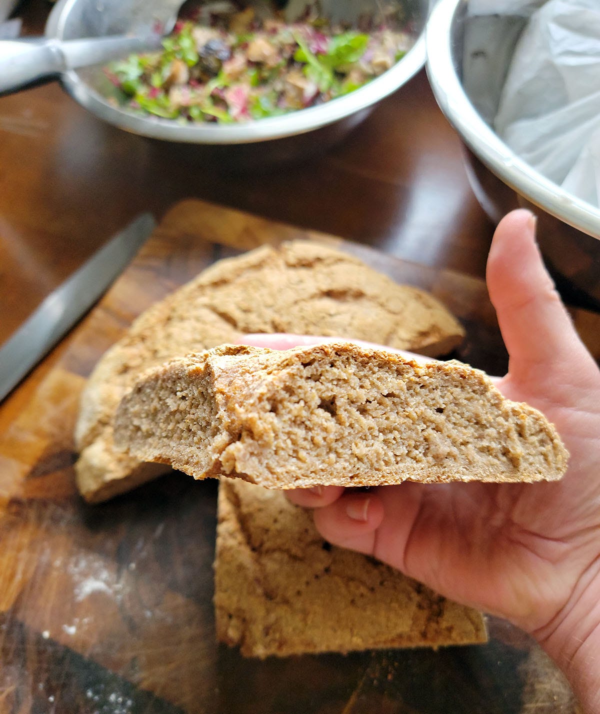 Baking bread when flour is scarce