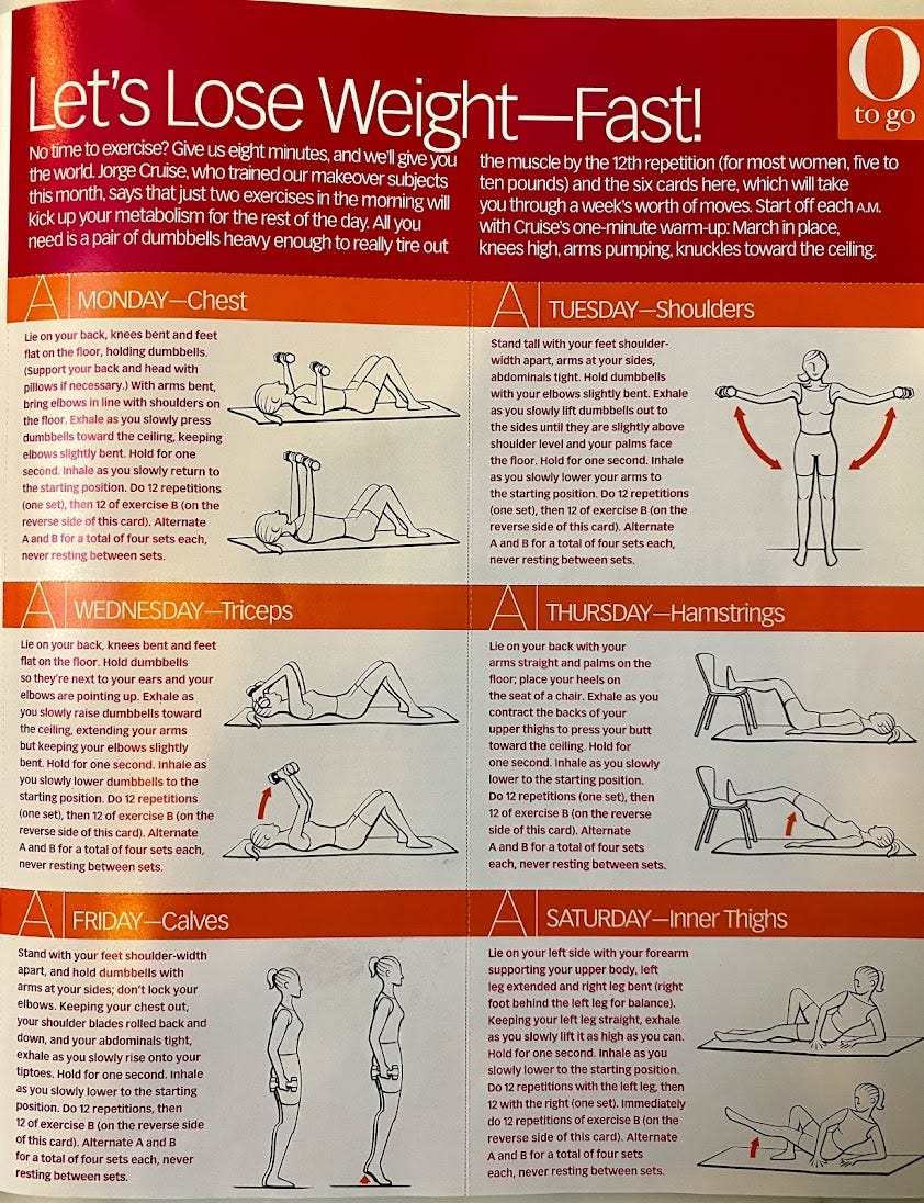Oprah Winfrey — Oprah's 8-Minute Moves — Let's Lose Weight Fast (O Magazine centerfold).