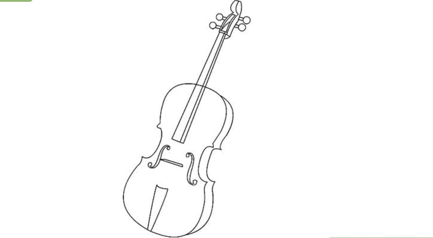 Elegant violin and bow, drawing with flowing lines Stock Illustration |  Adobe Stock