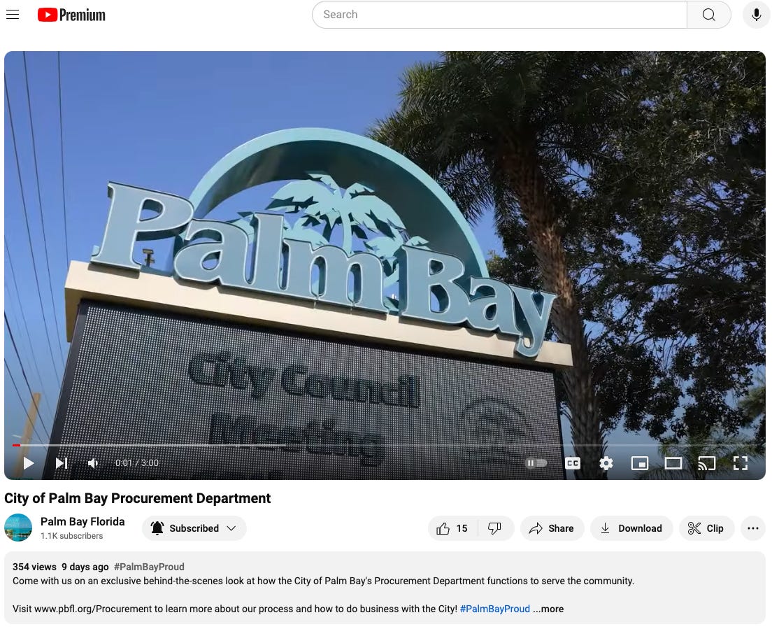 Palm Bay City Council to Launch YouTube Live Streams